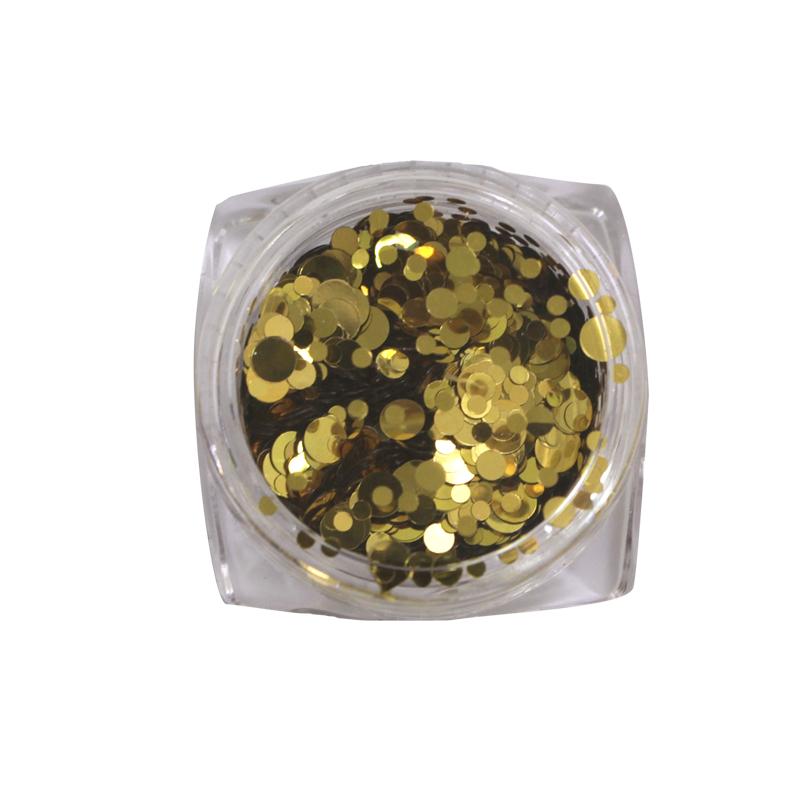 Paillettes Rondes Nail Art Or