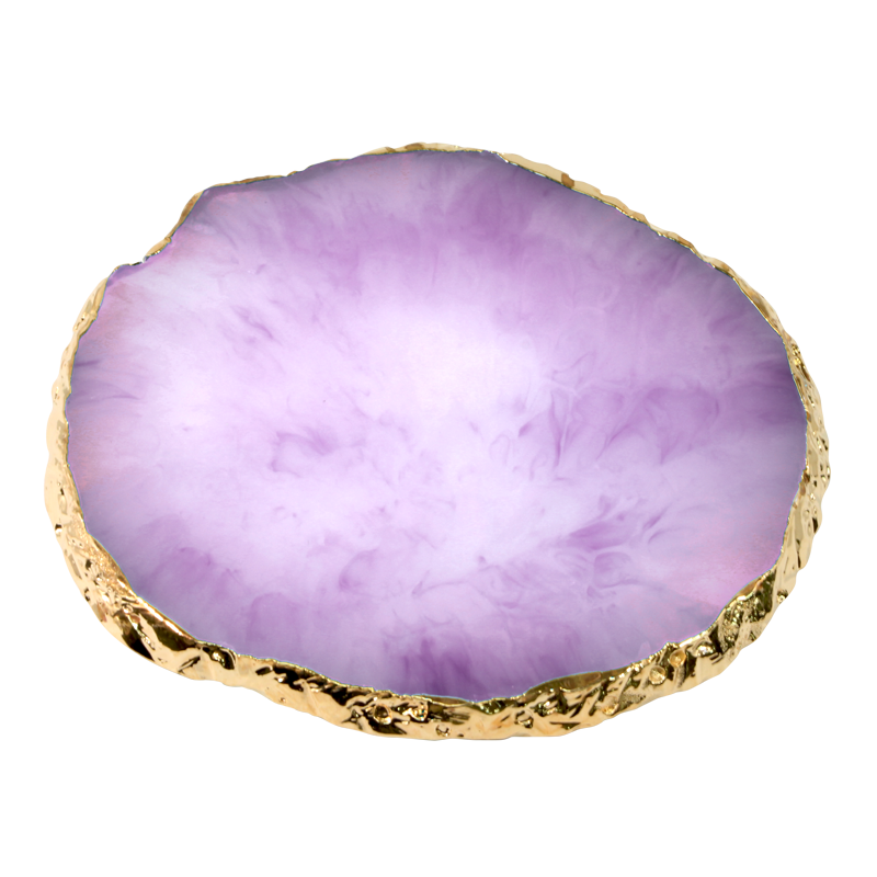 Nail Art Round Resin Stone Plate - Purple