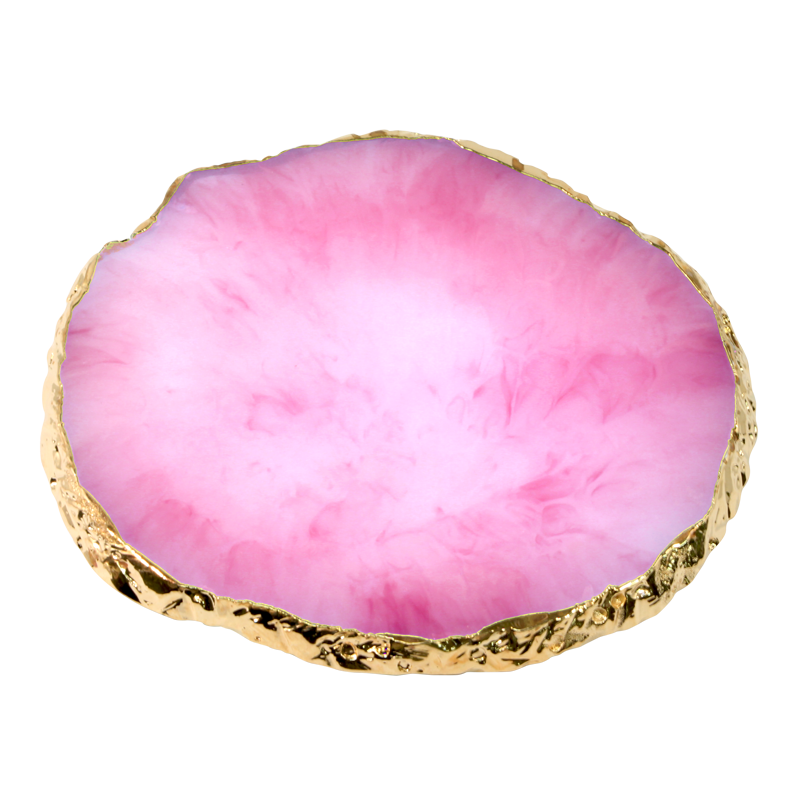 Nail Art Round Resin Stone Plate - Pink