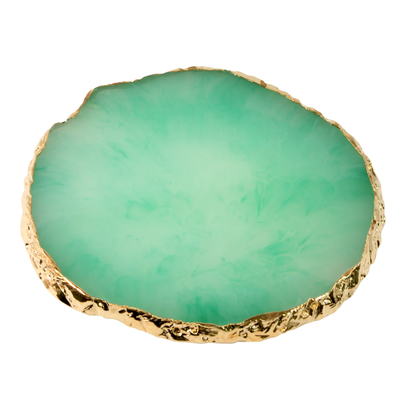 Nail Art Round Resin Stone Plate - Green