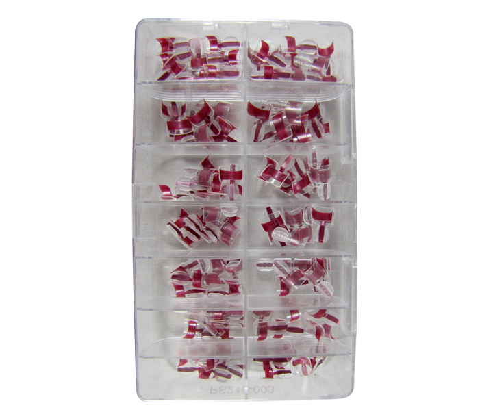 Nail Tips French Wrap Double Red Box of 128 pcs (PS240-003)