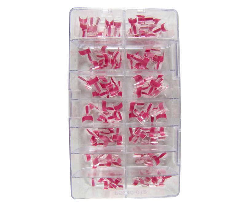 Nail Tips French Wrap Double Pink Box of 128 pcs (PS240-012)