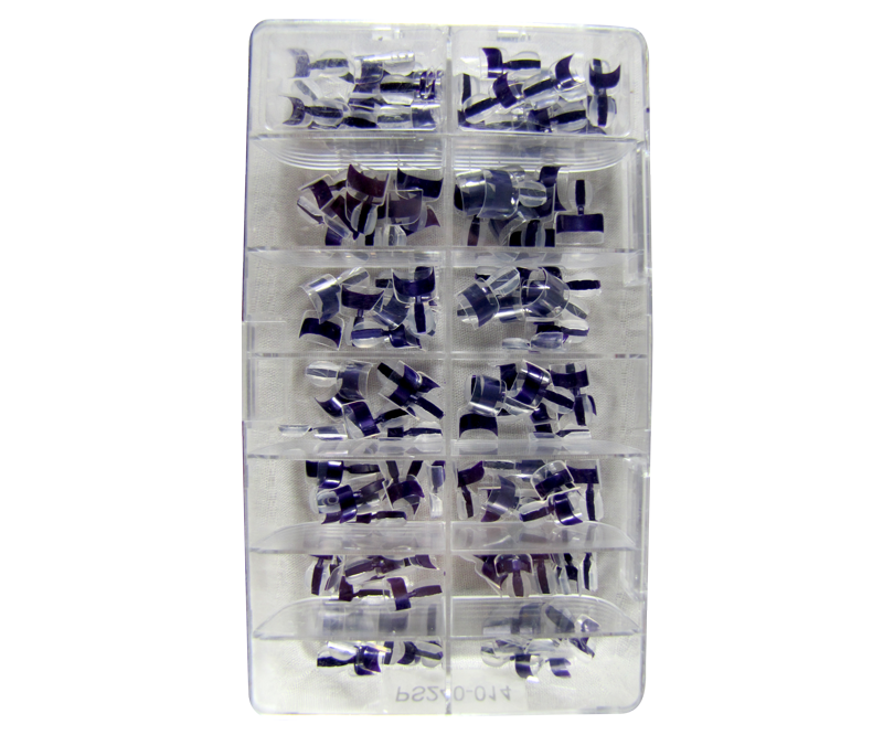 Nail Tips French Wrap Double Dark Purple Box of 128 pcs (PS240-0