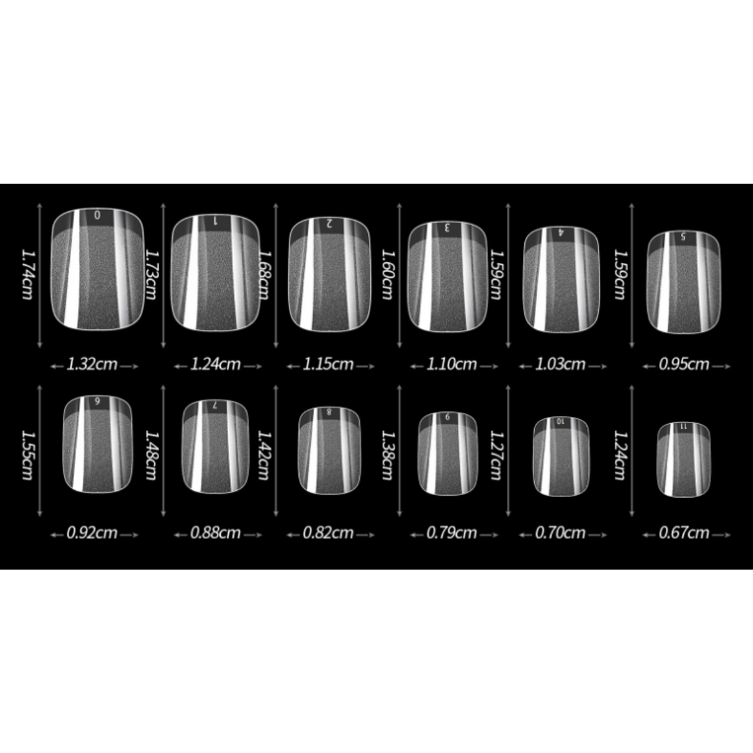 Prothèse Pleine Carré Courte Clair (100pcs)