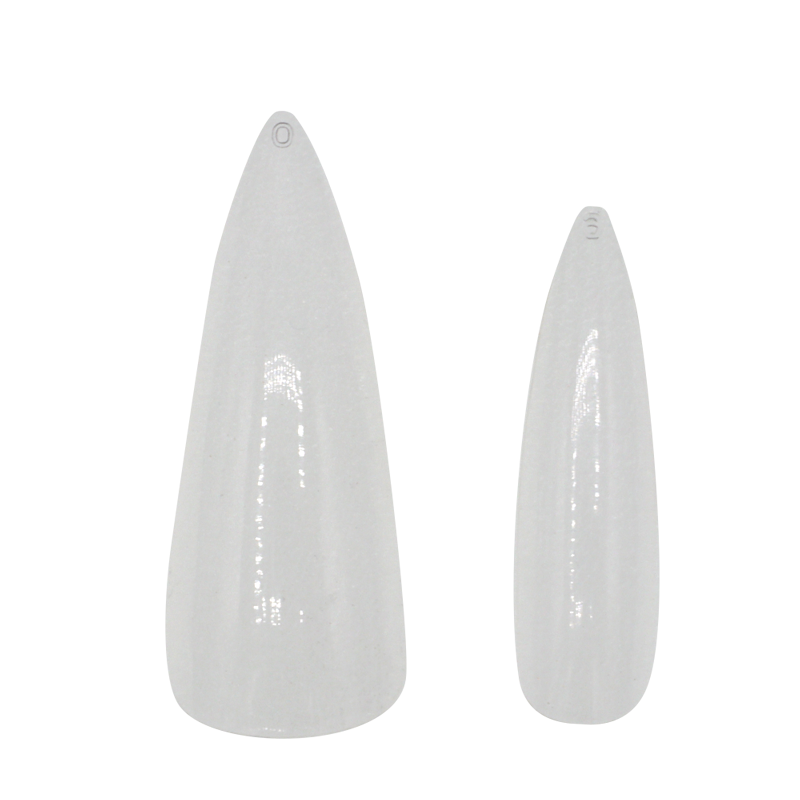 Prothèse pleine Stiletto Medium Clair Sans Épaulement capsule ongle complet faux ongle