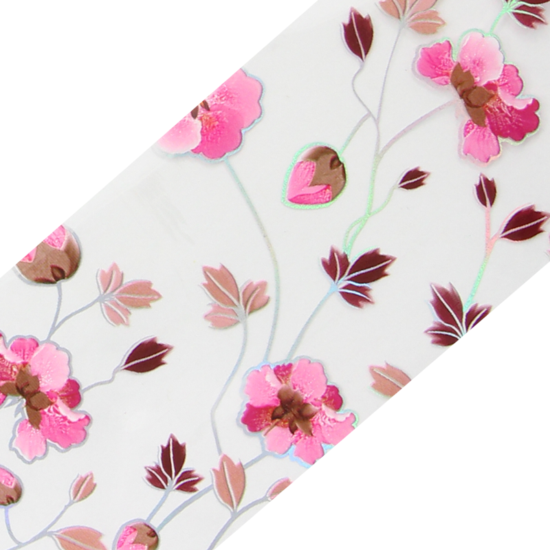 Papier Transfert Déco. Fleurs Rose/Brun/Argent AB 002