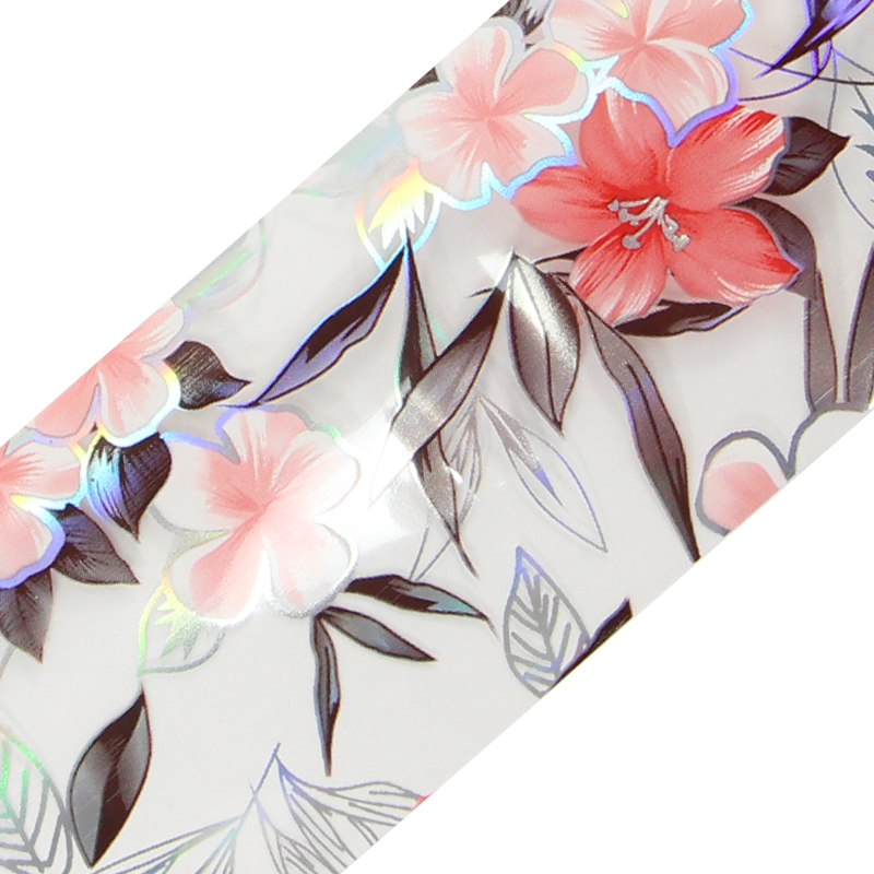 Papier Transfert Déco. Fleurs Rose/Gris/Argent AB 003
