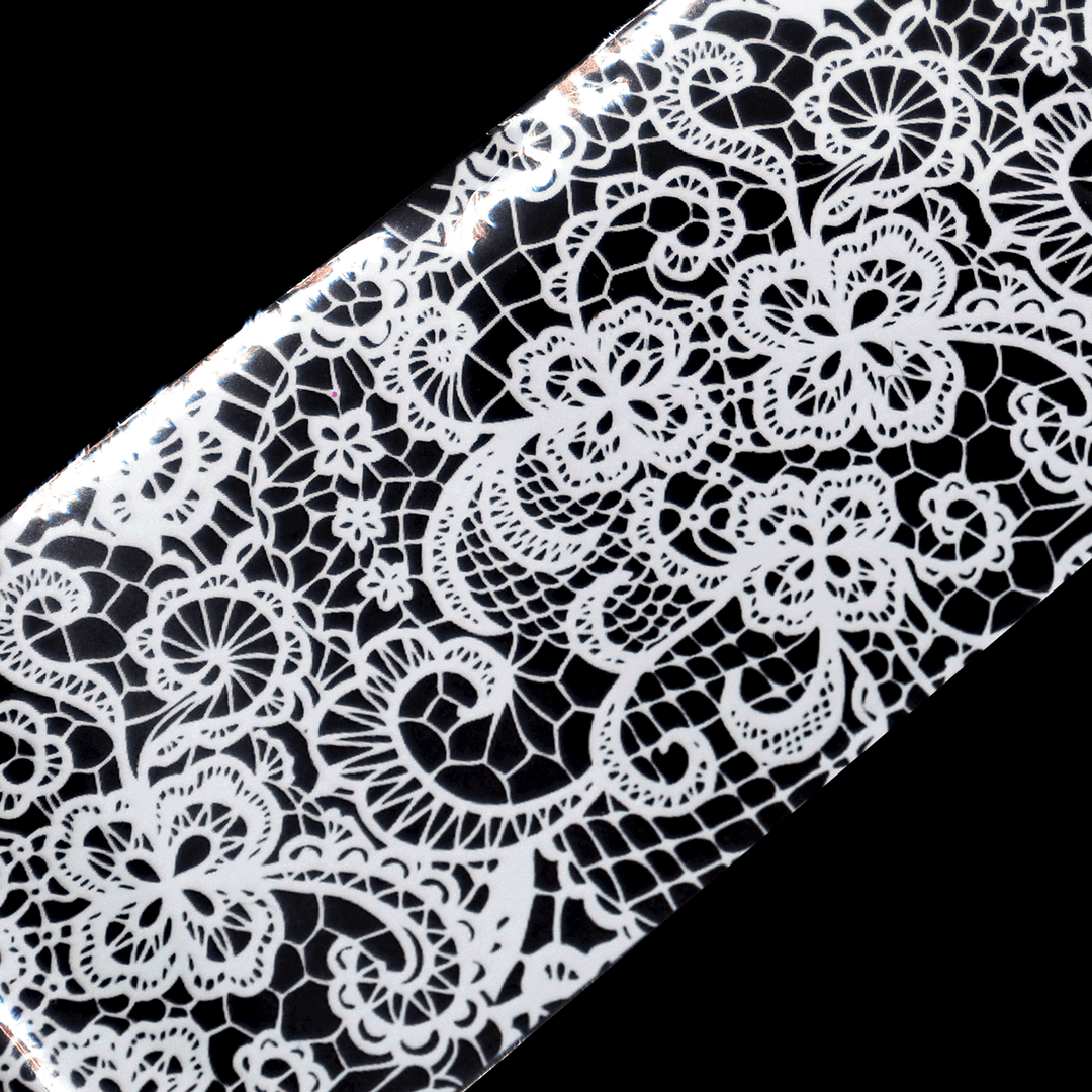 Papier Transfert Déco. Fleurs/Dentelle Blanc 017