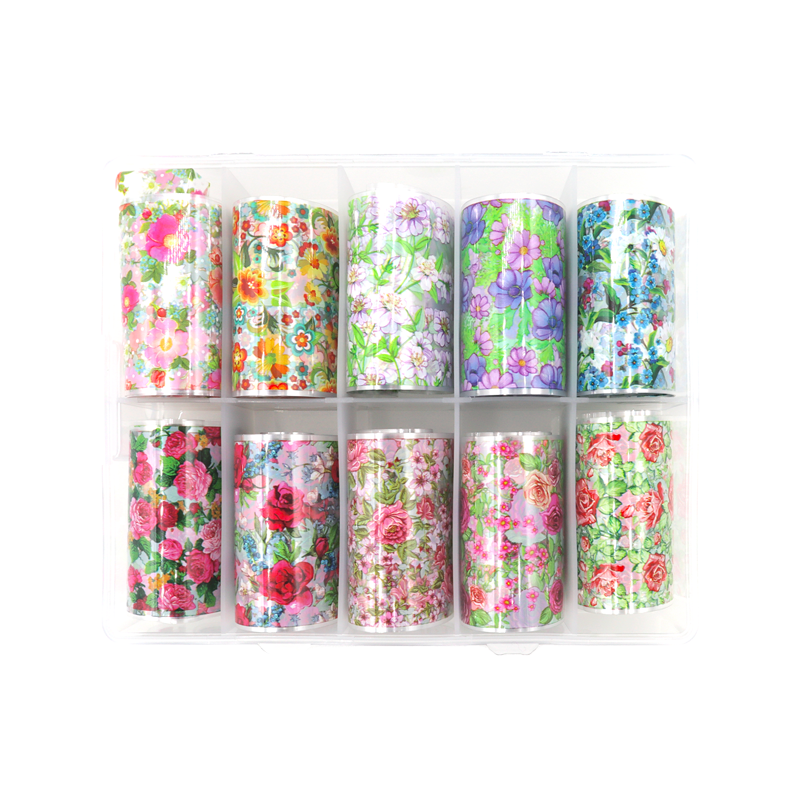 Papier Transfert Déco. Boitier 10pcs Fleurs #11-01