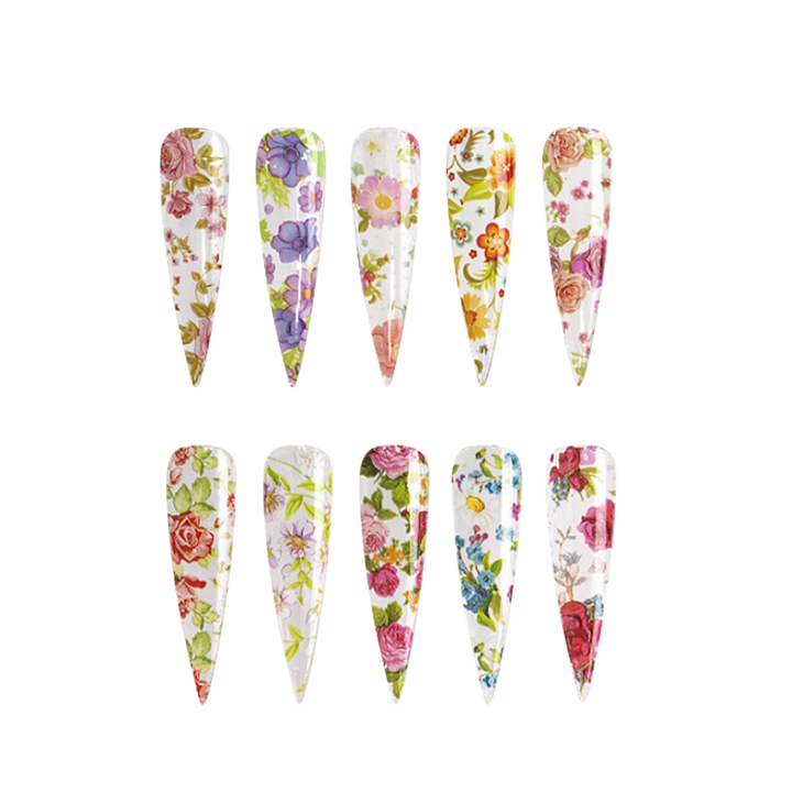 Papier Transfert Déco. Boitier 10pcs Fleurs 