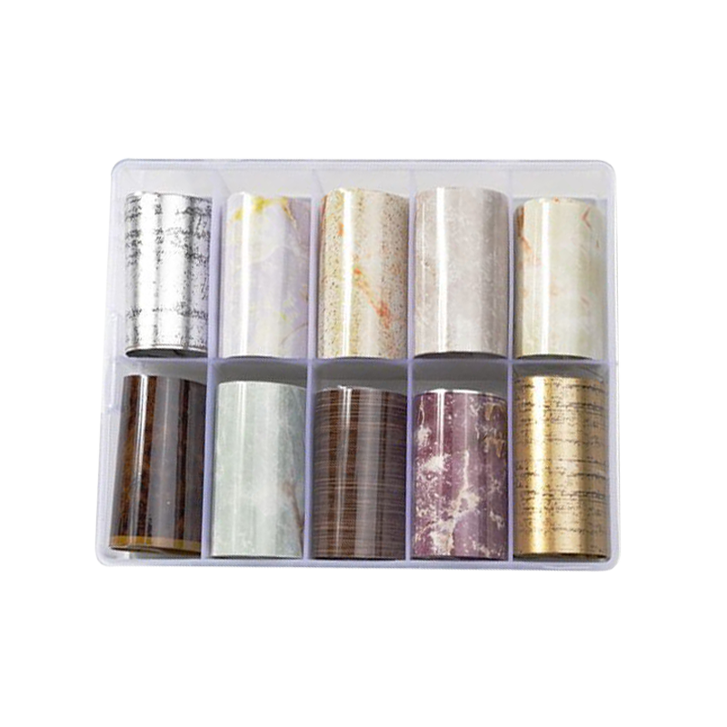 Papier Transfert Déco. Boitier 10pcs Marbre et Bois #16-01