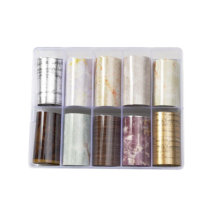 Papier Transfert Déco. Boitier 10pcs Marbre et Bois 