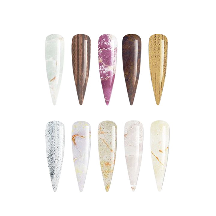 Papier Transfert Déco. Boitier 10pcs Marbre et Bois 