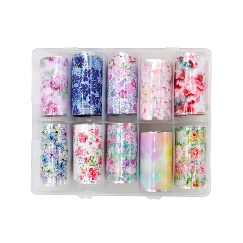 Papier Transfert Déco. Boitier 10pcs Fleurs #32-10