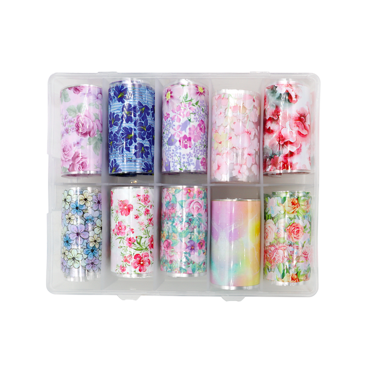 Papier Transfert Déco. Boitier 10pcs Fleurs 