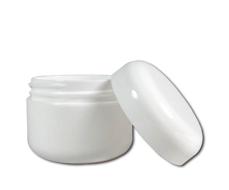Pot Vide en Plastique Blanc avec Couvercle 1 oz