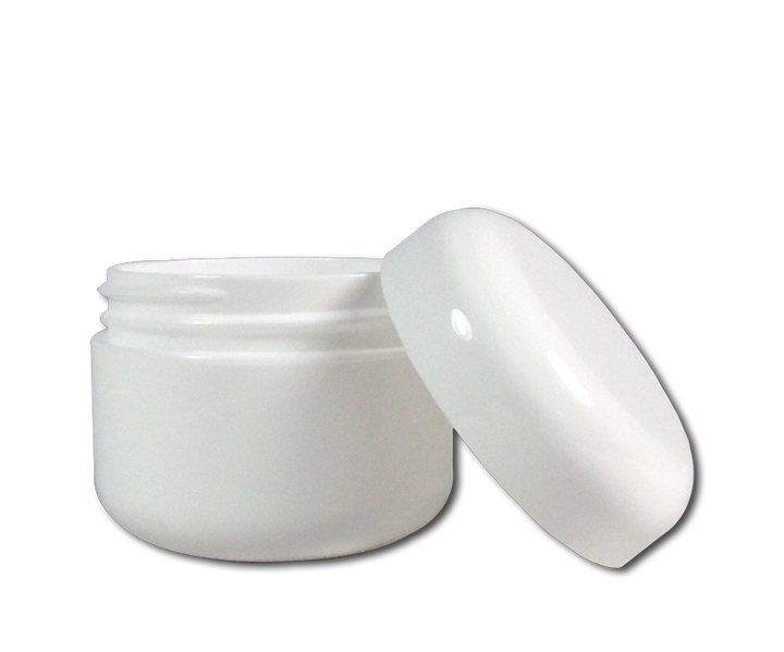 Pot Vide en Plastique Blanc avec Couvercle 1 oz