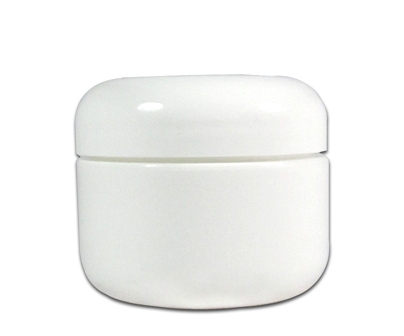 Pot Vide en Plastique Blanc avec Couvercle 1 oz