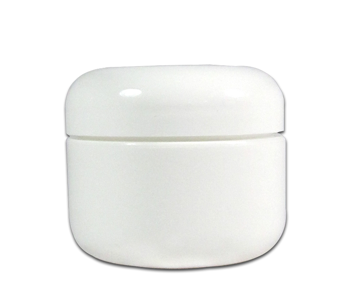Pot Vide en Plastique Blanc avec Couvercle 1 oz