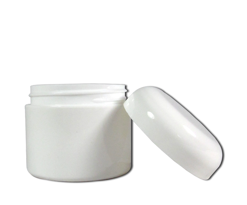 Pot Vide en Plastique Blanc avec Couvercle 2 oz