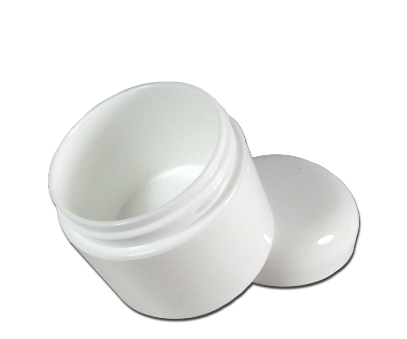 Empty Double-Wall Plastic Jar with Lid - White - 2 oz