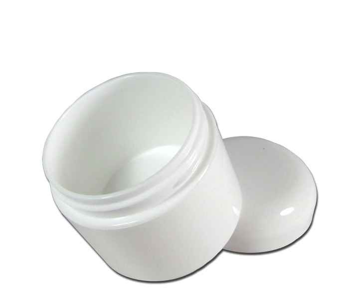 Empty Double-Wall Plastic Jar with Lid - White - 2 oz