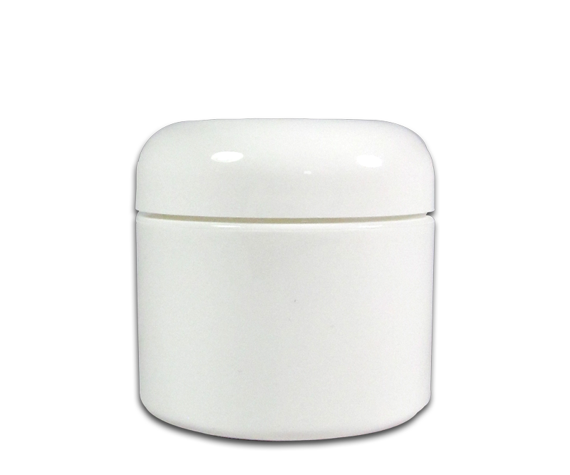 Pot Vide en Plastique Blanc avec Couvercle 2 oz