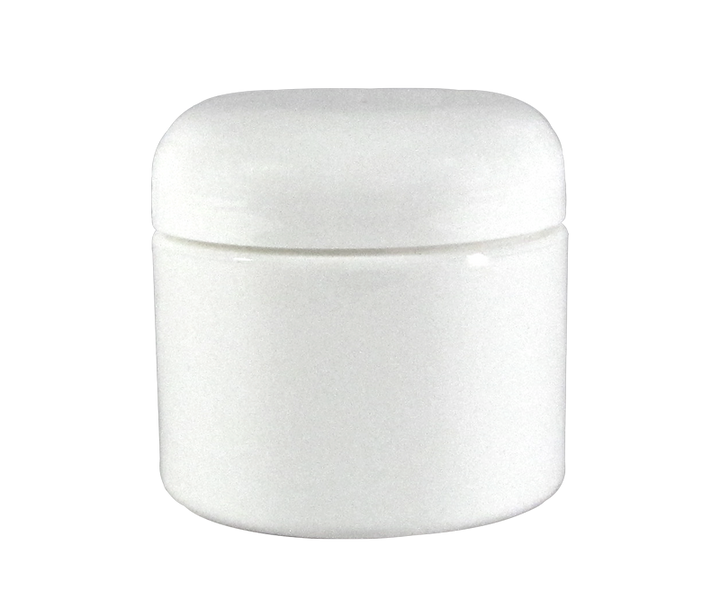 Pot Vide en Plastique Blanc avec Couvercle 4 oz