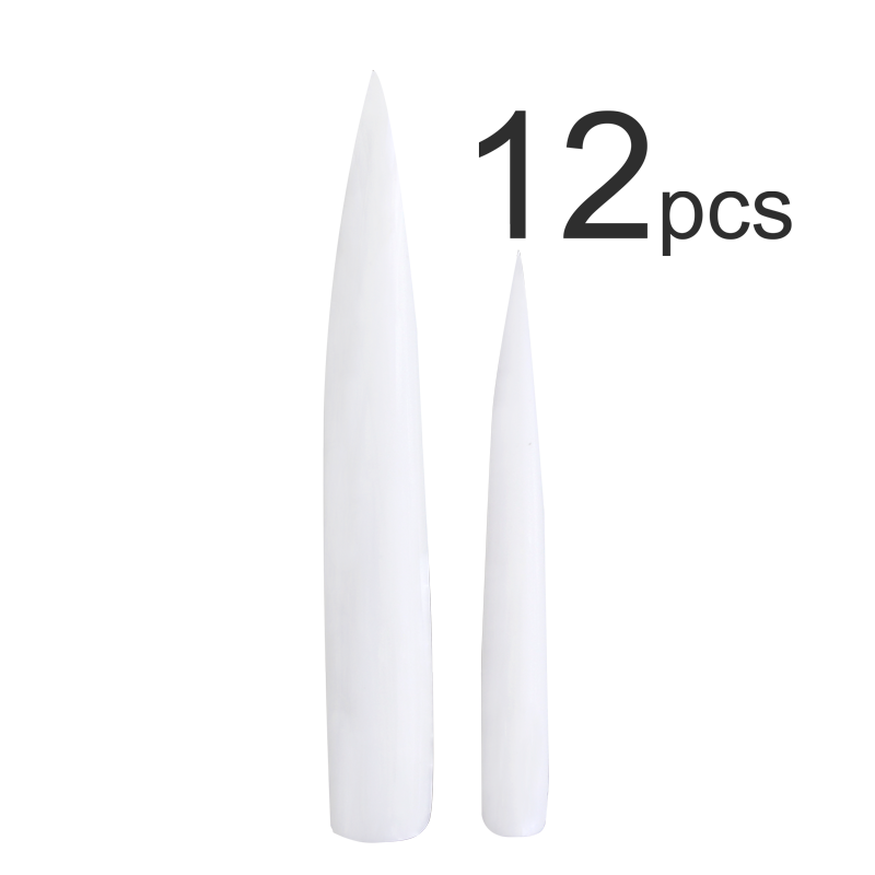 Prothèse Extra Longue Stiletto Blanc Crème (12 pcs)