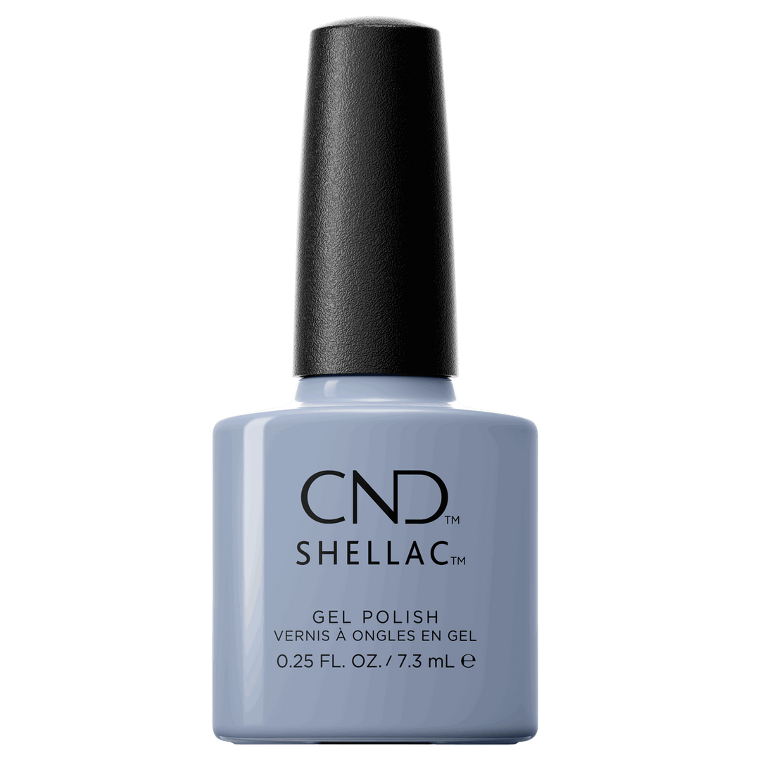 Shellac Vernis UV Vintage Blue Jeans #431 7.3mL, CND Color World collection, bleu, gris