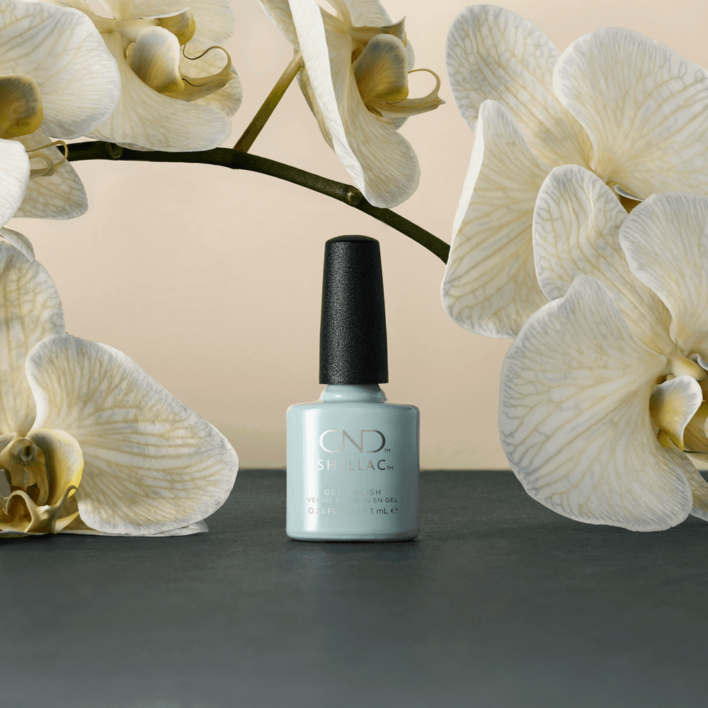 Shellac Vernis UV Morning Dew #409 7.3mL, Collection Fall Bloom, automne 2022, Morning Dew, vert, bleu
