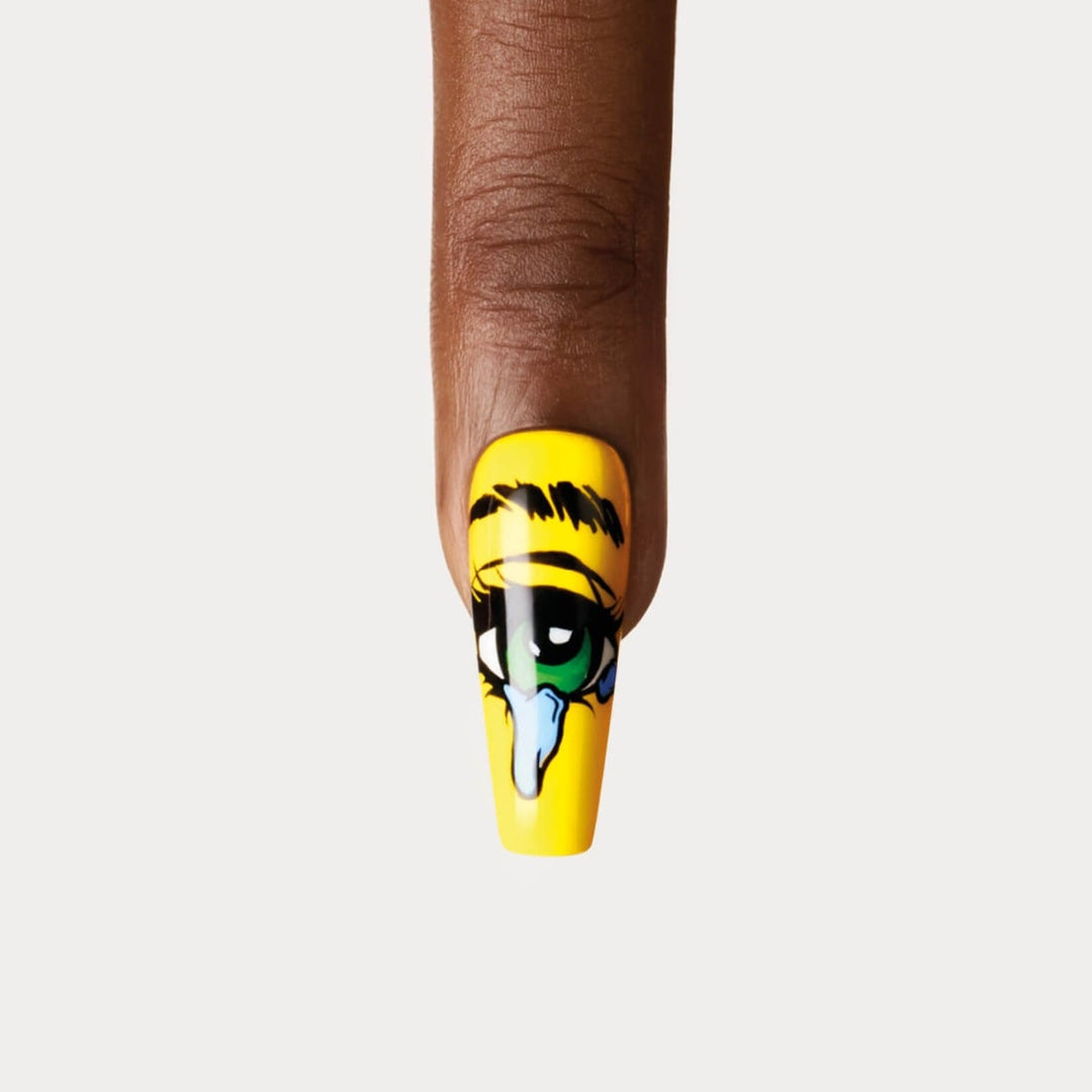 Shellac Vivid Yellow Taxi nail art