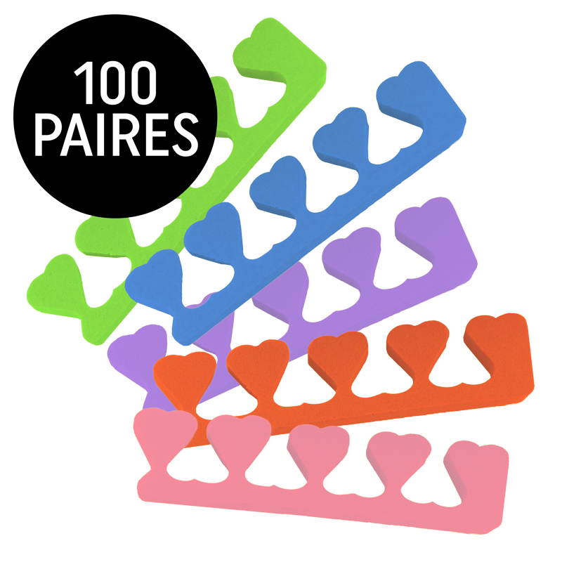 Toe separators - 100 pairs - various colors (heart)