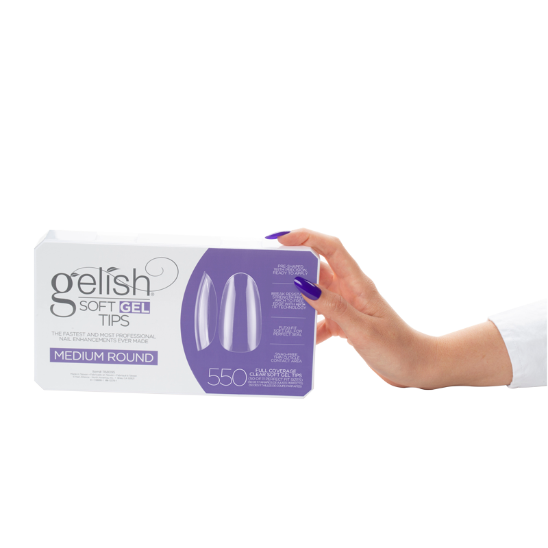 Gelish Soft Gel Tips - Prothèses Arrondie Médium (550pcs)