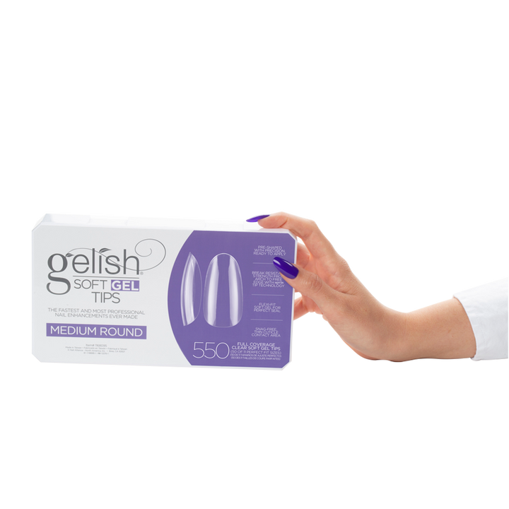 Gelish Soft Gel Tips - Prothèses Arrondie Médium (550pcs)