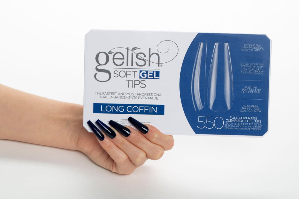 Gelish Soft Gel Tips - Prothèses Ballerine Long (550pcs) capsules transparente ongle