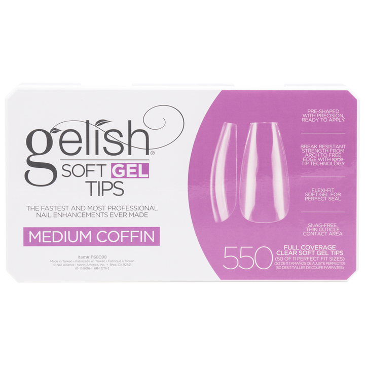 Gelish Soft Gel Tips - Medium Coffin (550pcs)
