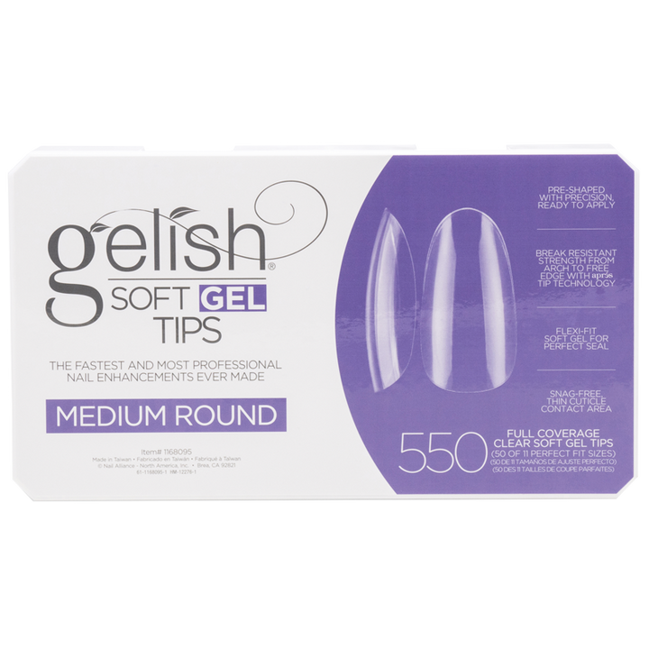 Gelish Soft Gel Tips - Prothèses Arrondie Médium (550pcs)