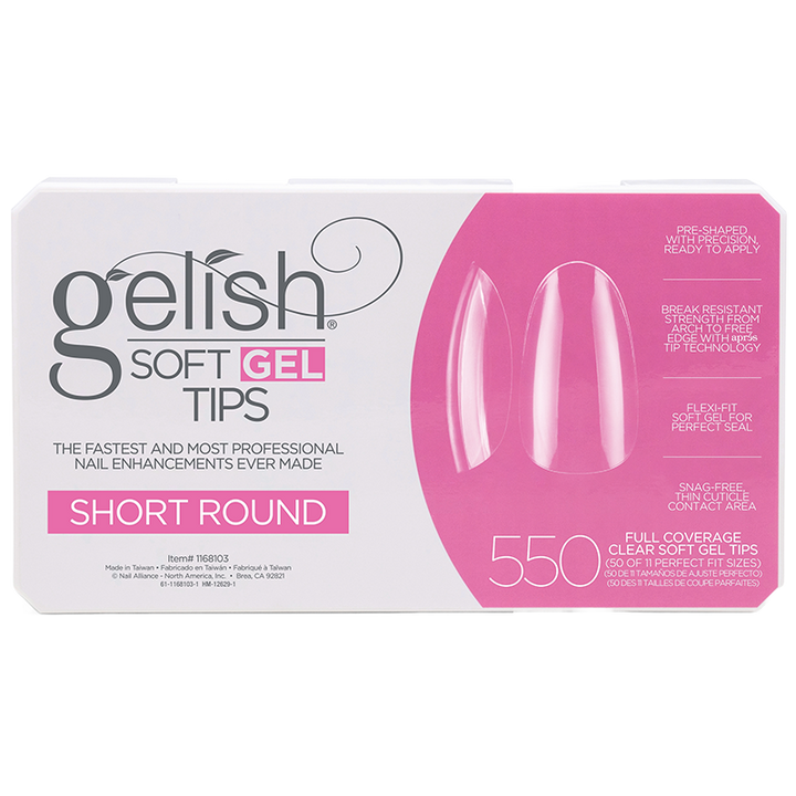 Gelish Soft Gel Tips - Short Round (550pcs)