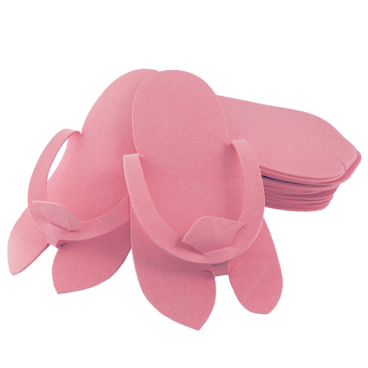 Disposable Foam Slippers - Pink Color (12 pairs)