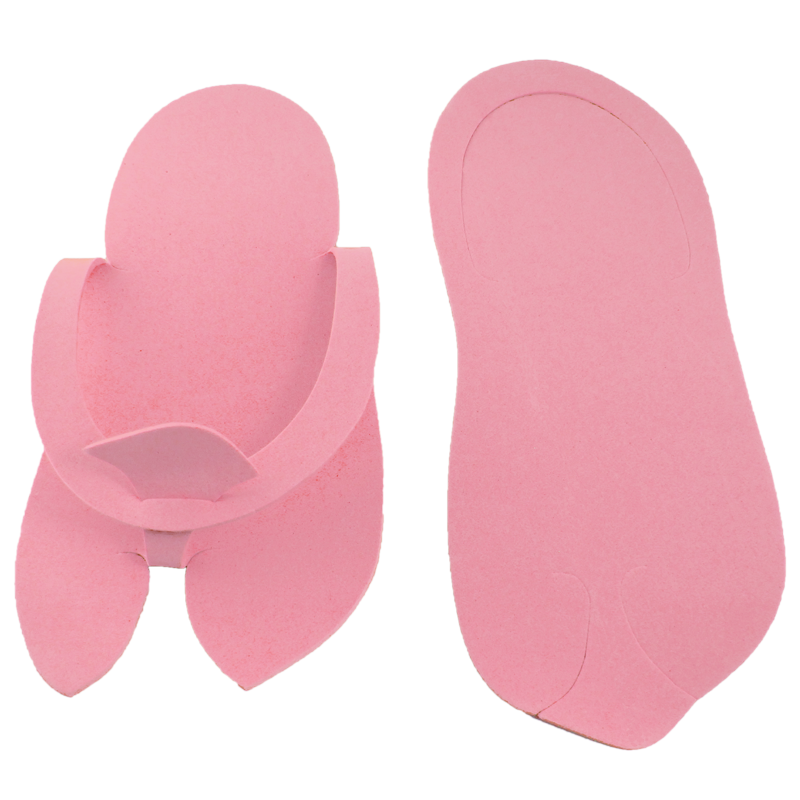 Disposable Foam Slippers - Pink Color (12 pairs)