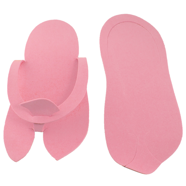 Disposable Foam Slippers - Pink Color (12 pairs)