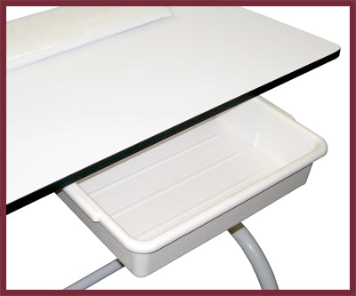 Table de Manucure Blanche avec Appuis-Bras et Tiroir (002)