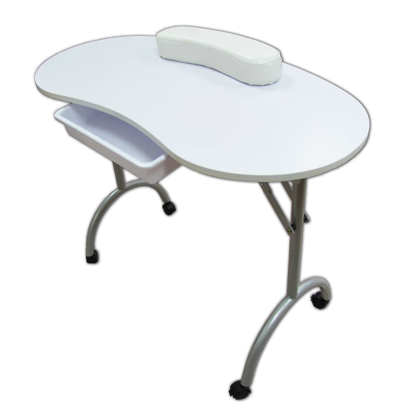 Table de Manucure Blanche Pliable avec Sac de Transport