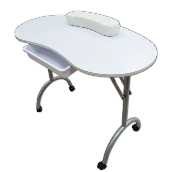 Table de Manucure Blanche Pliable avec Sac de Transport