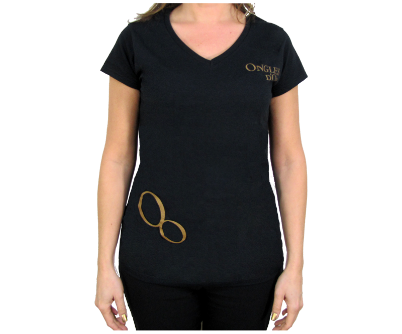 T-shirt noir Ongles d'Or M