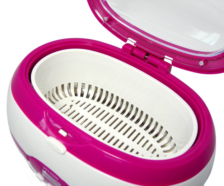Nettoyeur Ultrasonic Rose+Timer Pour Dissoudre faux ongles VGT-2000