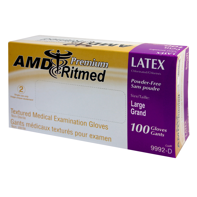 Gants Latex AMD Ritmed Sans Poudre Large (100)