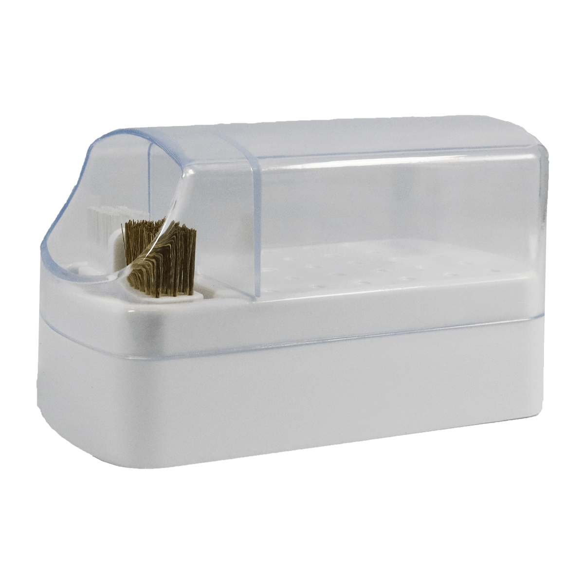 Empty Nail Drill Bit Storage Box with Cleanser White 30 bits