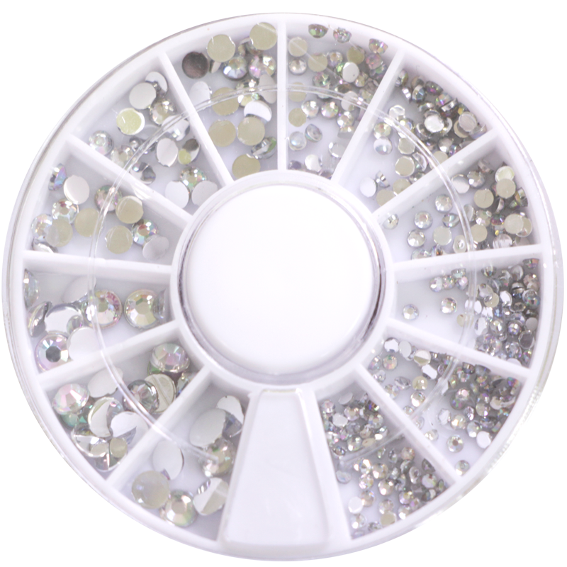 Stone wheel - round shape - clear holographic (1-3mm)